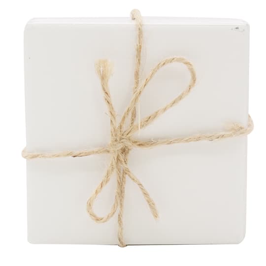 White Ceramic Coasters by Make Market&#xAE;, 4ct.